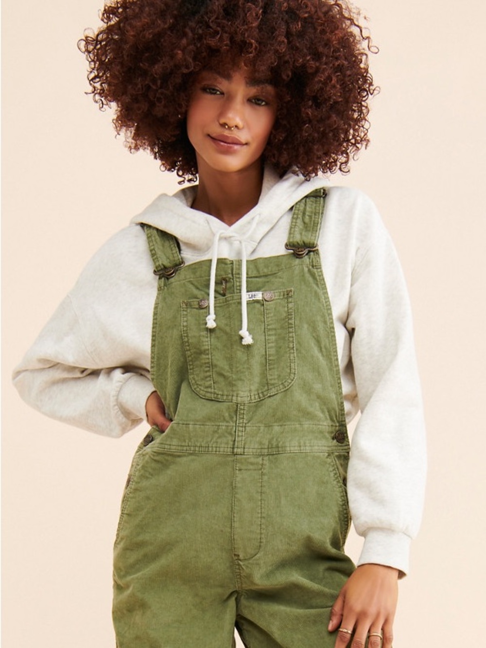 Lee Olive Green Women's Corduroy Overalls
